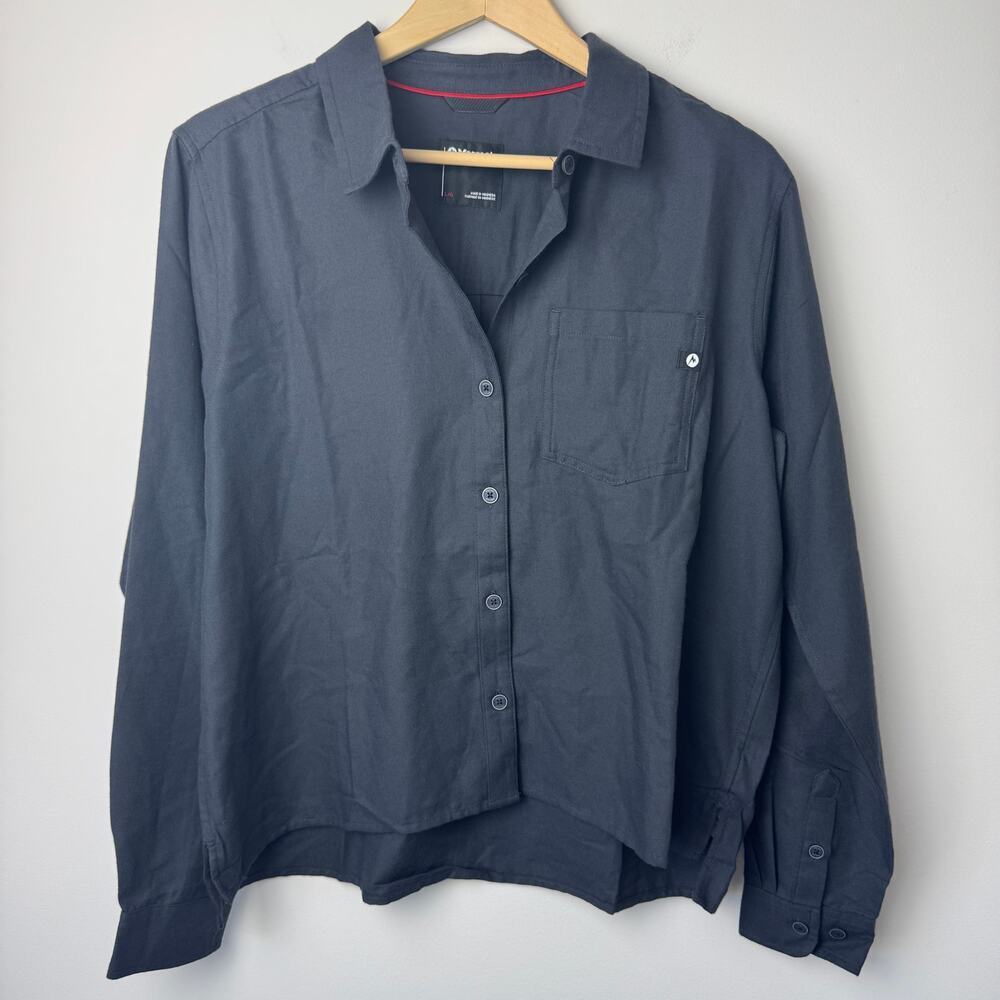 Marmot Men's Navy Blue Flannel Long Sleeve Shirt Size Large